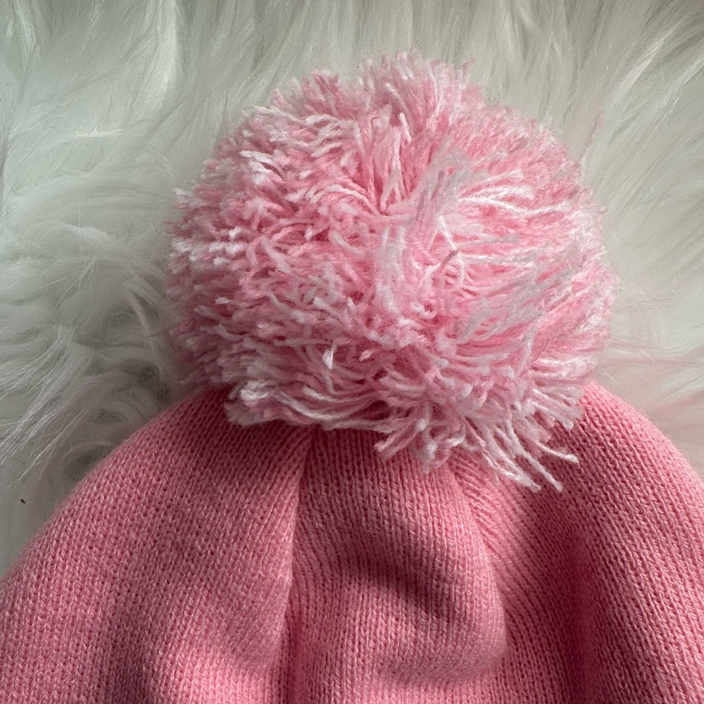 EUC Nike Pink Beanie with Pom-Pom - Picture 3 of 5